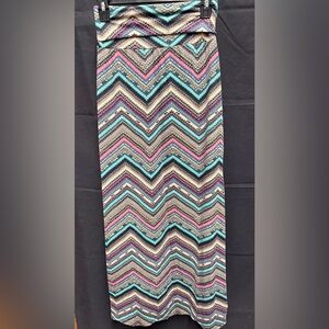 Joe Benbasset Blue and Pink Midi Pencil Skirt